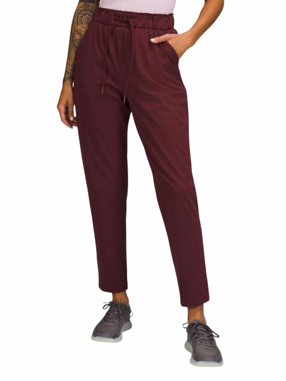 Lululemon Stretch High-Rise Pant Cassis Burgundy Luxtreme Keep Moving Sz 12